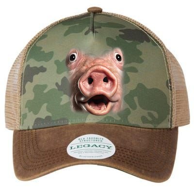 Funny Surprised Pig Face Meme Big Troll Hog Piggy Face Legacy Tie Dye Trucker Hat