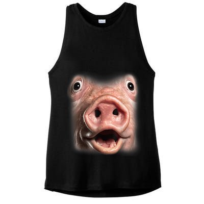 Funny Surprised Pig Face Meme Big Troll Hog Piggy Face Ladies PosiCharge Tri-Blend Wicking Tank