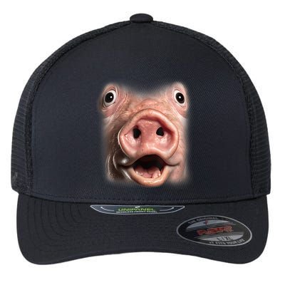 Funny Surprised Pig Face Meme Big Troll Hog Piggy Face Flexfit Unipanel Trucker Cap