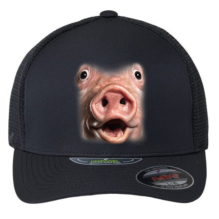 Funny Surprised Pig Face Meme Big Troll Hog Piggy Face Flexfit Unipanel Trucker Cap