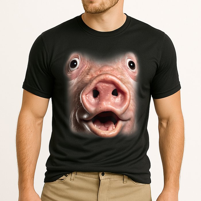 Funny Surprised Pig Face Meme Big Troll Hog Piggy Face Performance Shirt