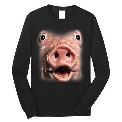Funny Surprised Pig Face Meme Big Troll Hog Piggy Face Long Sleeve Shirt
