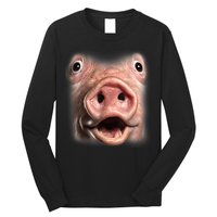 Funny Surprised Pig Face Meme Big Troll Hog Piggy Face Long Sleeve Shirt