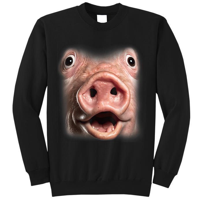 Funny Surprised Pig Face Meme Big Troll Hog Piggy Face Sweatshirt