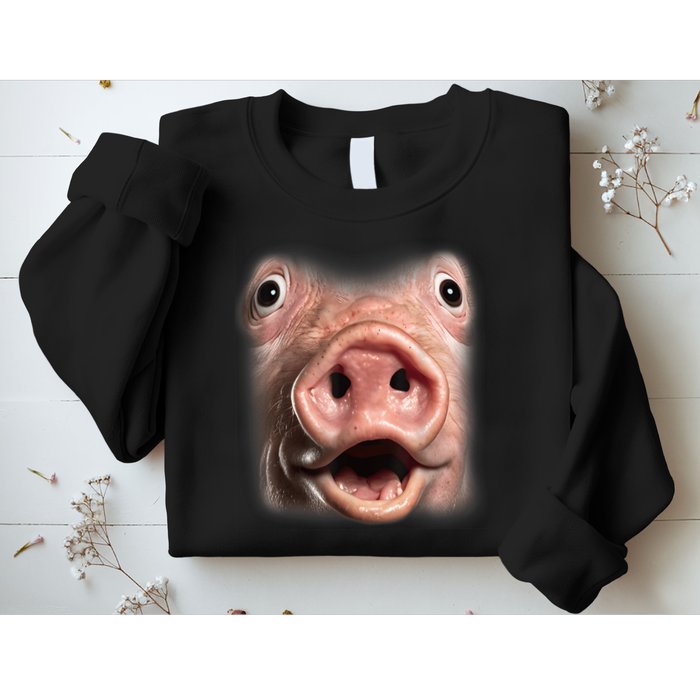 Funny Surprised Pig Face Meme Big Troll Hog Piggy Face Sweatshirt