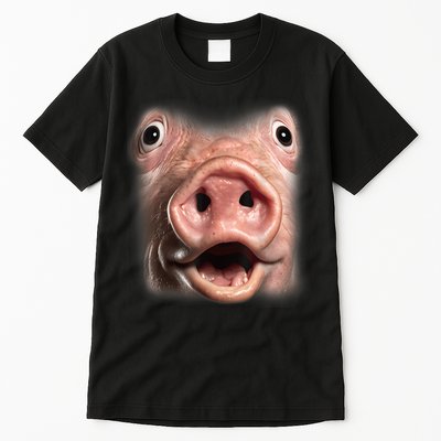Funny Surprised Pig Face Meme Big Troll Hog Piggy Face Tall T-Shirt