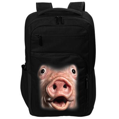 Funny Surprised Pig Face Meme Big Troll Hog Piggy Face Impact Tech Backpack