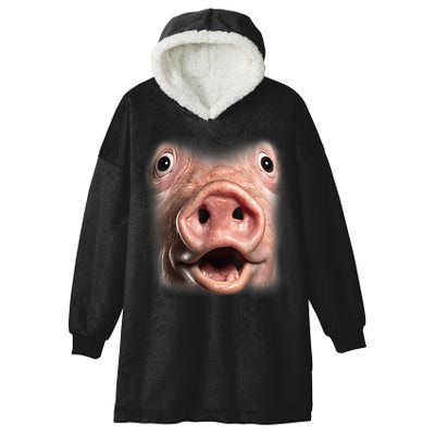 Funny Surprised Pig Face Meme Big Troll Hog Piggy Face Hooded Wearable Blanket