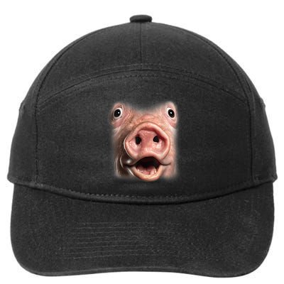 Funny Surprised Pig Face Meme Big Troll Hog Piggy Face 7-Panel Snapback Hat