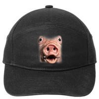Funny Surprised Pig Face Meme Big Troll Hog Piggy Face 7-Panel Snapback Hat