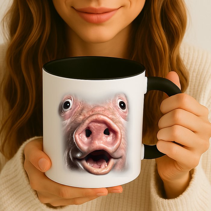 Funny Surprised Pig Face Meme Big Troll Hog Piggy Face Mug