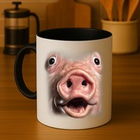 Funny Surprised Pig Face Meme Big Troll Hog Piggy Face Mug