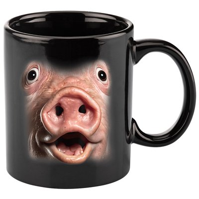 Funny Surprised Pig Face Meme Big Troll Hog Piggy Face 11oz C Handle Ceramic Mug