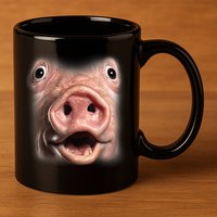 Funny Surprised Pig Face Meme Big Troll Hog Piggy Face 11oz C Handle Ceramic Mug