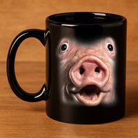 Funny Surprised Pig Face Meme Big Troll Hog Piggy Face 11oz C Handle Ceramic Mug