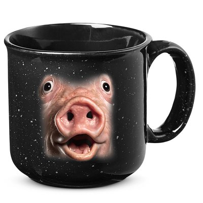 Funny Surprised Pig Face Meme Big Troll Hog Piggy Face 15oz Campfire Ceramic Mug