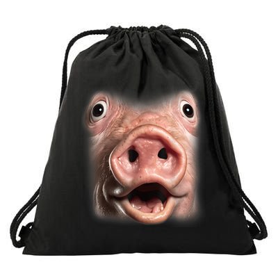 Funny Surprised Pig Face Meme Big Troll Hog Piggy Face Drawstring Bag