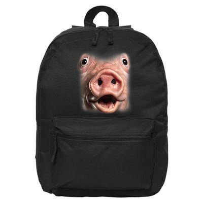 Funny Surprised Pig Face Meme Big Troll Hog Piggy Face 16 in Basic Backpack