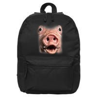 Funny Surprised Pig Face Meme Big Troll Hog Piggy Face 16 in Basic Backpack