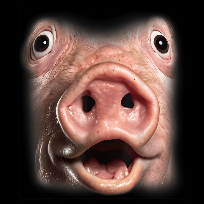 Funny Surprised Pig Face Meme Big Troll Hog Piggy Face 16 in Basic Backpack