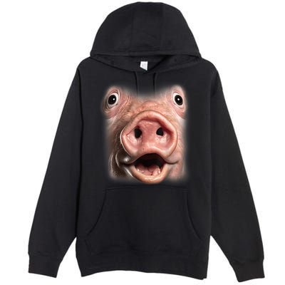 Funny Surprised Pig Face Meme Big Troll Hog Piggy Face Premium Pullover Hoodie