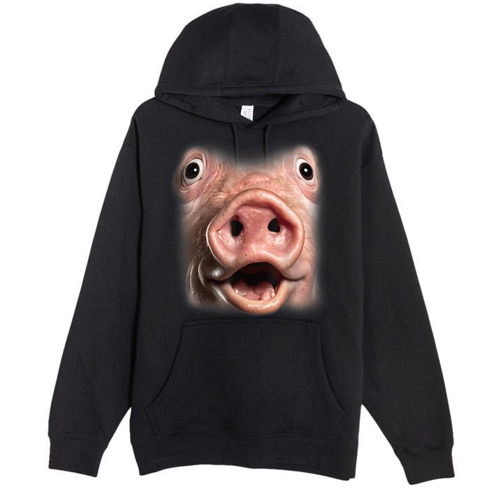 Funny Surprised Pig Face Meme Big Troll Hog Piggy Face Premium Pullover Hoodie