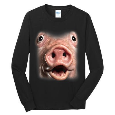 Funny Surprised Pig Face Meme Big Troll Hog Piggy Face Tall Long Sleeve T-Shirt