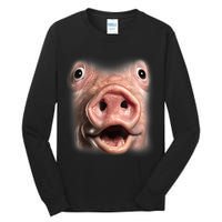 Funny Surprised Pig Face Meme Big Troll Hog Piggy Face Tall Long Sleeve T-Shirt