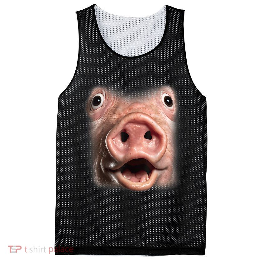 Funny Surprised Pig Face Meme Big Troll Hog Piggy Face Mesh Reversible Basketball Jersey Tank