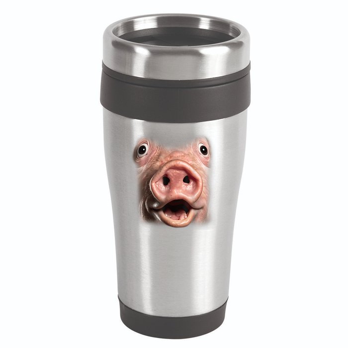 Funny Surprised Pig Face Meme Big Troll Hog Piggy Face 16oz Travel Tumbler