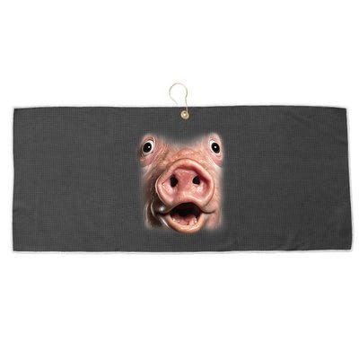 Funny Surprised Pig Face Meme Big Troll Hog Piggy Face Large Microfiber Waffle Golf Towel