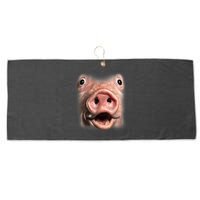 Funny Surprised Pig Face Meme Big Troll Hog Piggy Face Large Microfiber Waffle Golf Towel