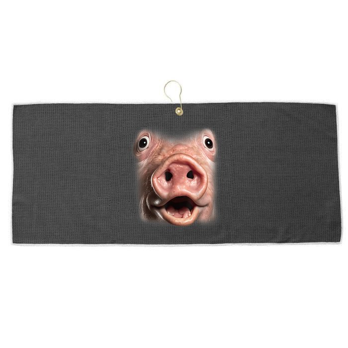 Funny Surprised Pig Face Meme Big Troll Hog Piggy Face Large Microfiber Waffle Golf Towel
