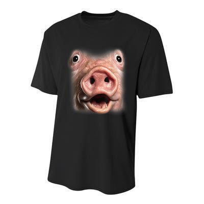 Funny Surprised Pig Face Meme Big Troll Hog Piggy Face Youth Performance Sprint T-Shirt