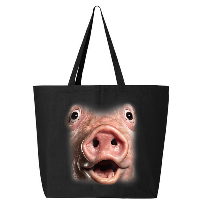 Funny Surprised Pig Face Meme Big Troll Hog Piggy Face 25L Jumbo Tote