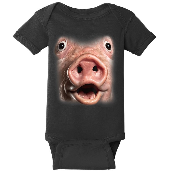 Funny Surprised Pig Face Meme Big Troll Hog Piggy Face Baby Bodysuit
