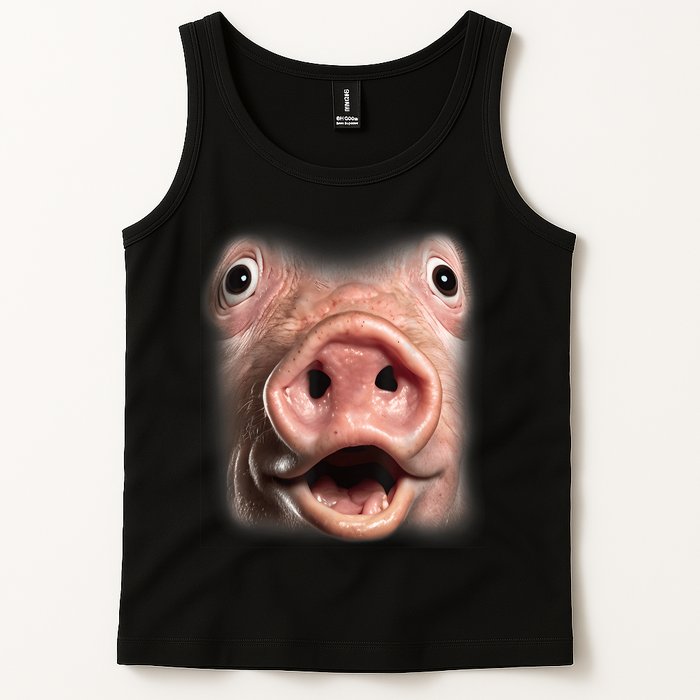 Funny Surprised Pig Face Meme Big Troll Hog Piggy Face Tank Top