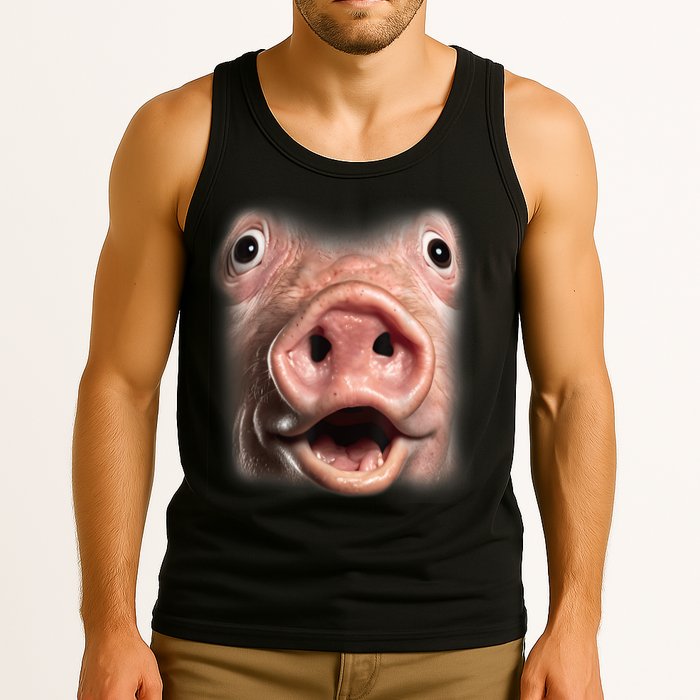 Funny Surprised Pig Face Meme Big Troll Hog Piggy Face Tank Top