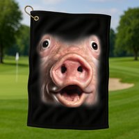 Funny Surprised Pig Face Meme Big Troll Hog Piggy Face Golf Towel