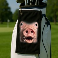 Funny Surprised Pig Face Meme Big Troll Hog Piggy Face Golf Towel