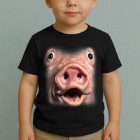 Funny Surprised Pig Face Meme Big Troll Hog Piggy Face Toddler T-Shirt