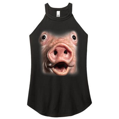 Funny Surprised Pig Face Meme Big Troll Hog Piggy Face Women's Perfect Tri Rocker Tank