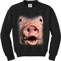 Funny Surprised Pig Face Meme Big Troll Hog Piggy Face Kids Sweatshirt
