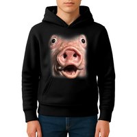 Funny Surprised Pig Face Meme Big Troll Hog Piggy Face Kids Hoodie