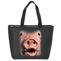 Funny Surprised Pig Face Meme Big Troll Hog Piggy Face Zip Tote Bag