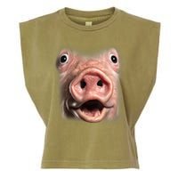 Funny Surprised Pig Face Meme Big Troll Hog Piggy Face Garment-Dyed Women's Muscle Tee