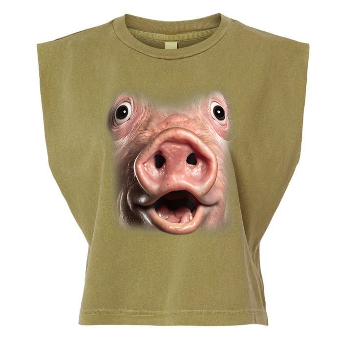 Funny Surprised Pig Face Meme Big Troll Hog Piggy Face Garment-Dyed Women's Muscle Tee