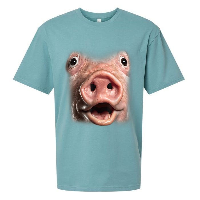 Funny Surprised Pig Face Meme Big Troll Hog Piggy Face Sueded Cloud Jersey T-Shirt