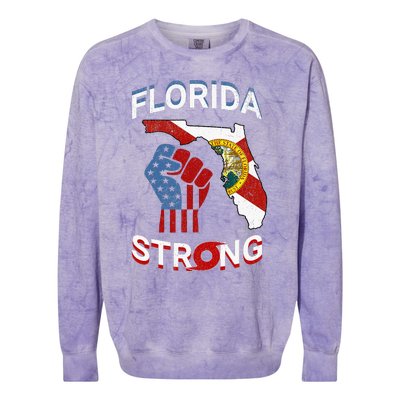 Florida Strong Pride Support Floridians Florida Flag Gift Colorblast Crewneck Sweatshirt