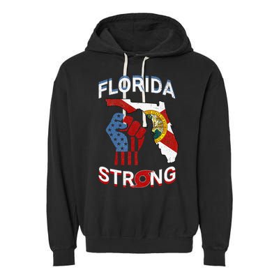 Florida Strong Pride Support Floridians Florida Flag Gift Garment-Dyed Fleece Hoodie